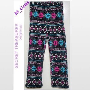 Small Black Multicolor Soft Fleece Pajama Pants